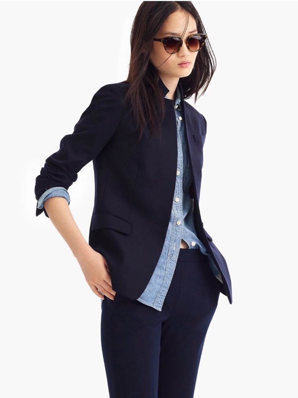J. Crew Regent Blazer in Navy Flannel Wool - sz 4